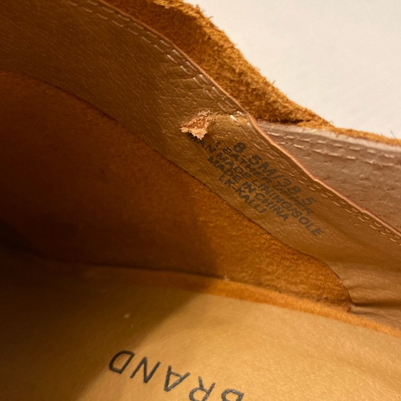 Lucky Brand Women's Tan Suede Peep Toe Booties, Size:8.5 - Picture 15 of 16